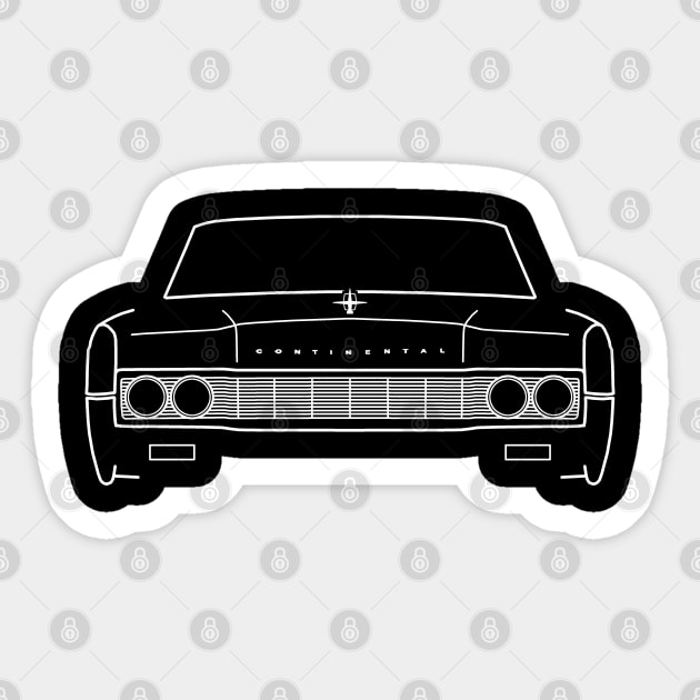 1967 vintage Lincoln Continental outline graphic (white) Sticker by soitwouldseem